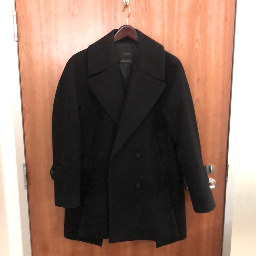 J. Crew pea coat - black wool, size 10
